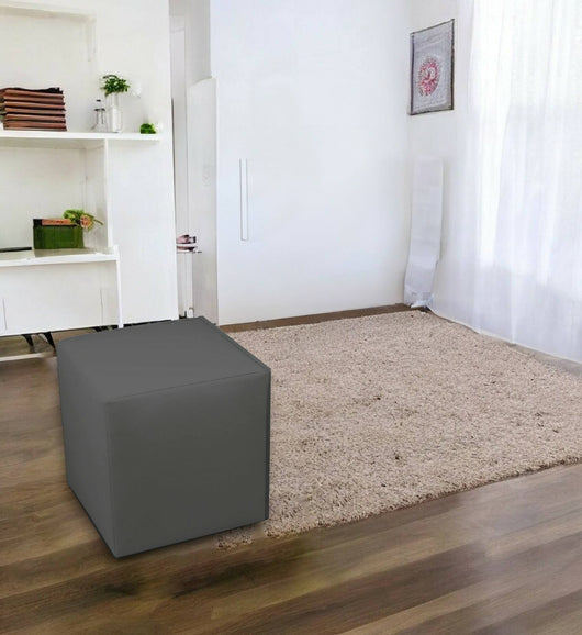 Pouf Accumoli, Poltrona multiuso, Poltroncina sacco, Pouf poggiapiedi, Made in Italy, 40x40 h42 cm, Grigio scuro