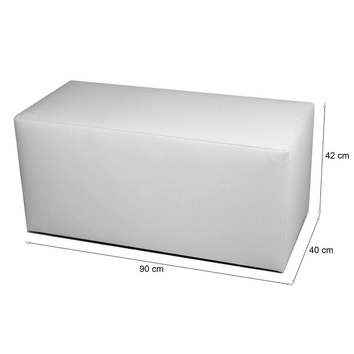 Pouf Bucuresti, Poltrona multiuso, Poltroncina sacco, Pouf poggiapiedi, Made in Italy, 90x40 h42 cm, Bianco