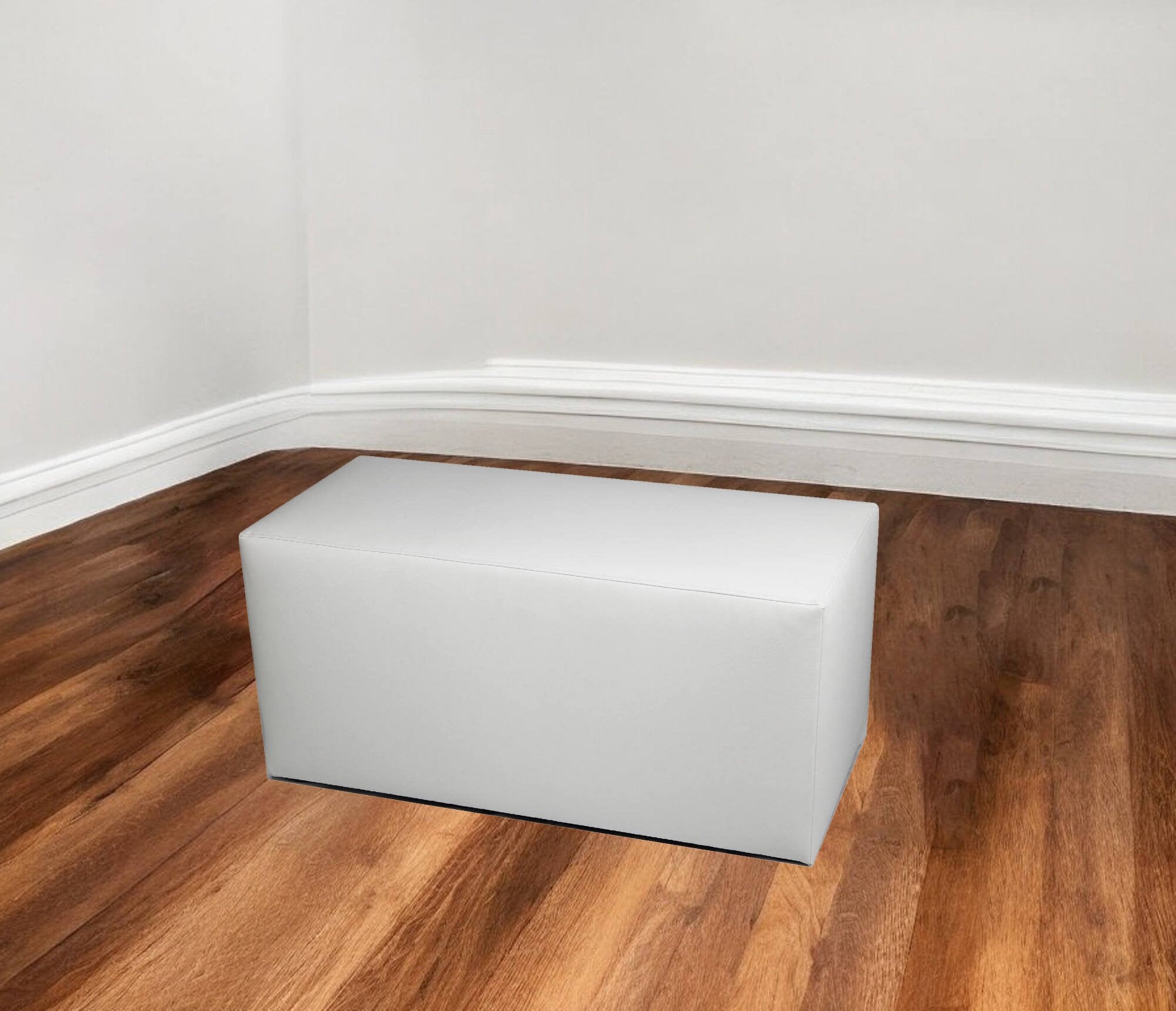 Pouf Bucuresti, Poltrona multiuso, Poltroncina sacco, Pouf poggiapiedi, Made in Italy, 90x40 h42 cm, Bianco