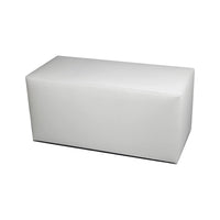 Pouf Bucuresti, Poltrona multiuso, Poltroncina sacco, Pouf poggiapiedi, Made in Italy, 90x40 h42 cm, Bianco