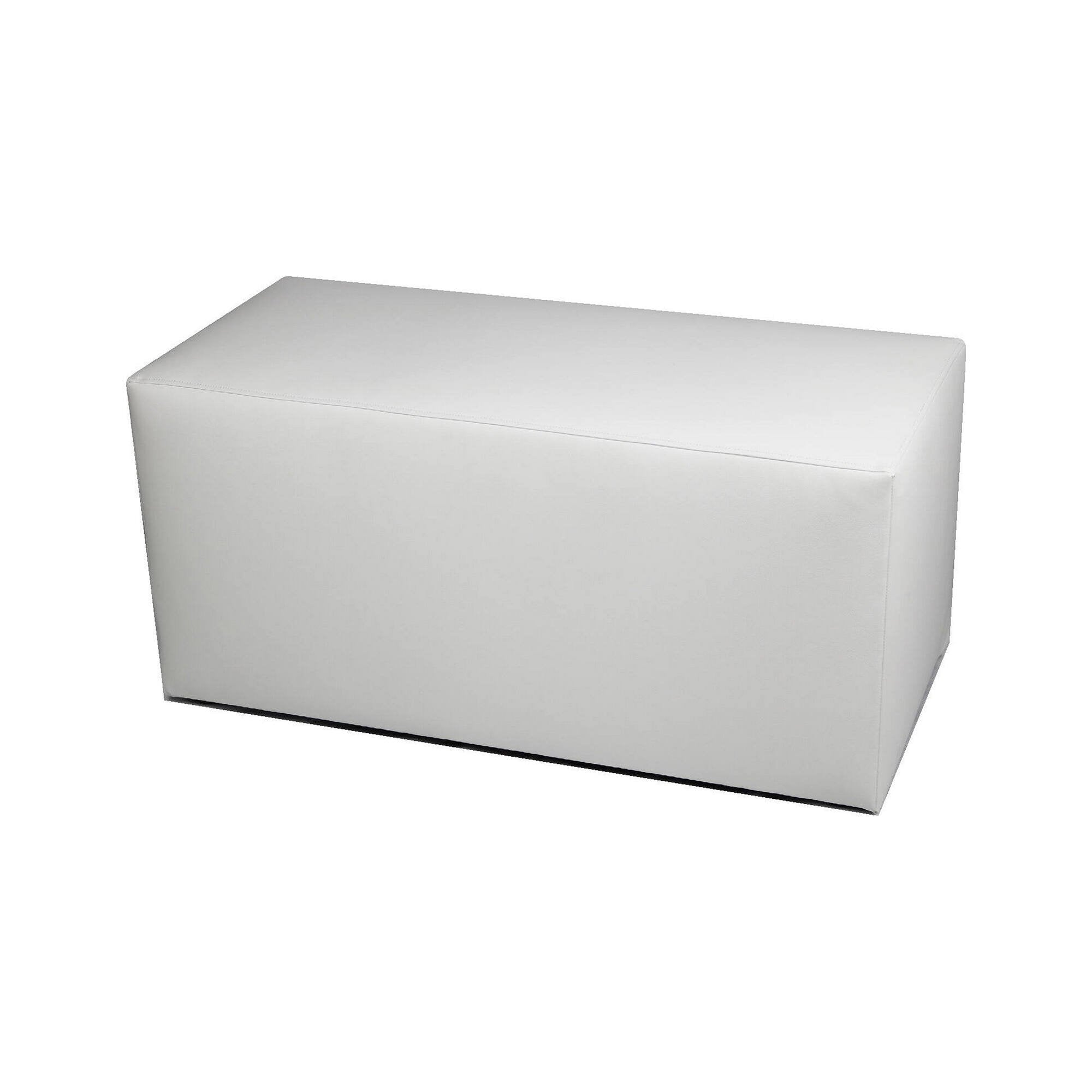 Pouf Bucuresti, Poltrona multiuso, Poltroncina sacco, Pouf poggiapiedi, Made in Italy, 90x40 h42 cm, Bianco