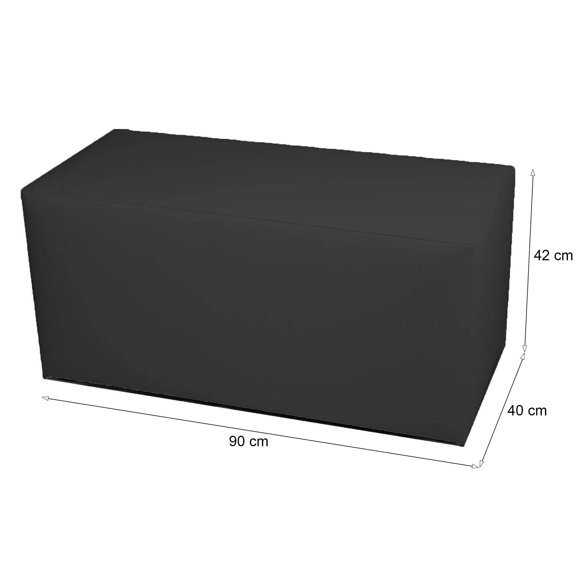 Pouf Bucuresti, Poltrona multiuso, Poltroncina sacco, Pouf poggiapiedi, Made in Italy, 90x40 h42 cm, Grigio scuro