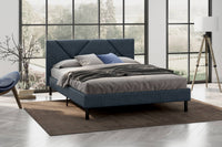 Ikelos, Letto Alla Francese Dimensione Materasso 140x190 cm, blu