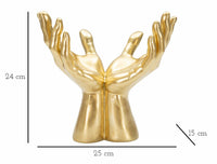 Oggettistica Arabica, Complemento d'arredo, Articolo decorativo, Accessorio d'arredo, 25x15 h24 cm, Oro