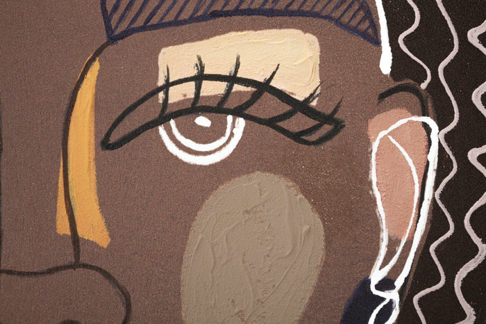 Quadro Eduardo, Dipinto da parete, Pannello ornamentale, Accessorio decorativo, 80x3 h100 cm, Marrone