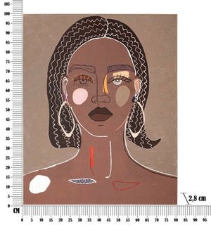 Quadro Eduardo, Dipinto da parete, Pannello ornamentale, Accessorio decorativo, 80x3 h100 cm, Marrone