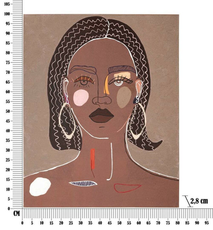 Quadro Eduardo, Dipinto da parete, Pannello ornamentale, Accessorio decorativo, 80x3 h100 cm, Marrone