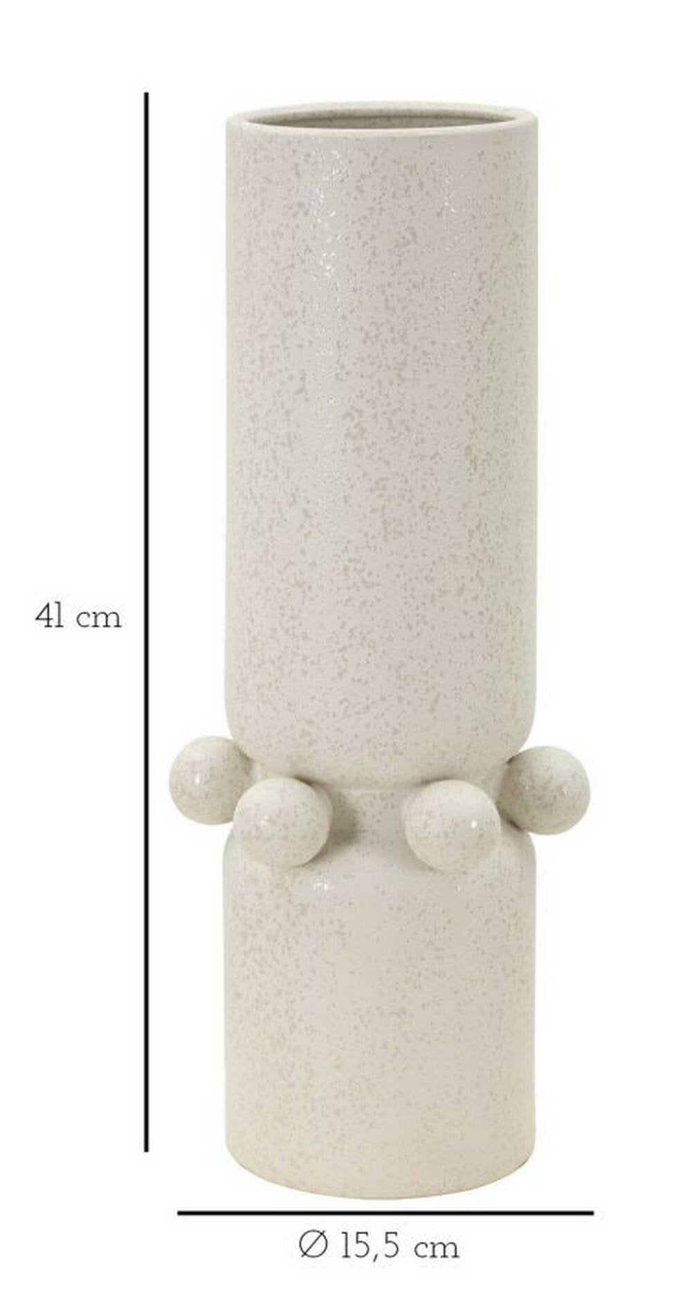 Oggettistica Tom, Complemento d'arredo, Articolo decorativo, Accessorio d'arredo, Crema, 16x16 h41 cm