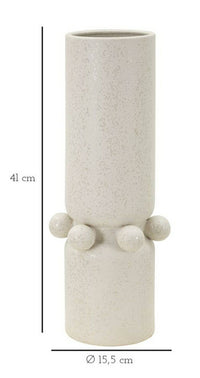 Oggettistica Tom, Complemento d'arredo, Articolo decorativo, Accessorio d'arredo, Crema, 16x16 h41 cm