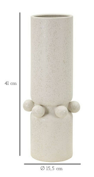 Oggettistica Tom, Complemento d'arredo, Articolo decorativo, Accessorio d'arredo, Crema, 16x16 h41 cm