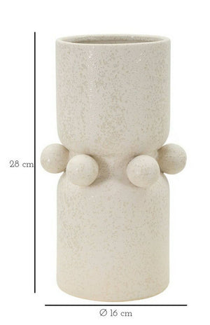 Oggettistica Tom, Complemento d'arredo, Articolo decorativo, Accessorio d'arredo, Crema, 16x16 h28 cm