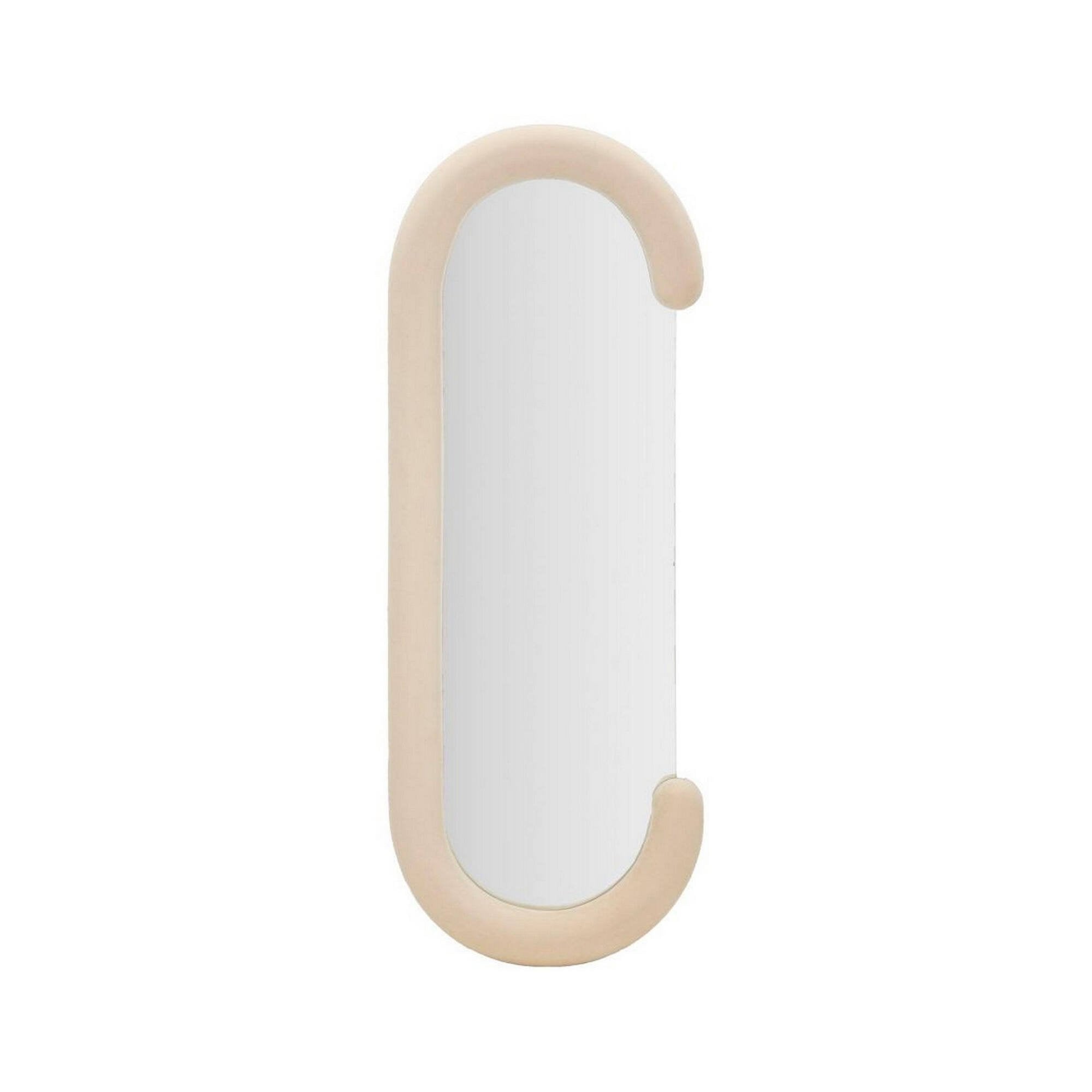 Specchio Shot, Specchiera, Articolo d'arredo a muro, Decorazione con specchio, 60x7 h160 cm, Crema