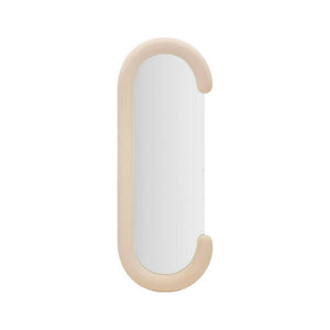 Specchio Shot, Specchiera, Articolo d'arredo a muro, Decorazione con specchio, 60x7 h160 cm, Crema