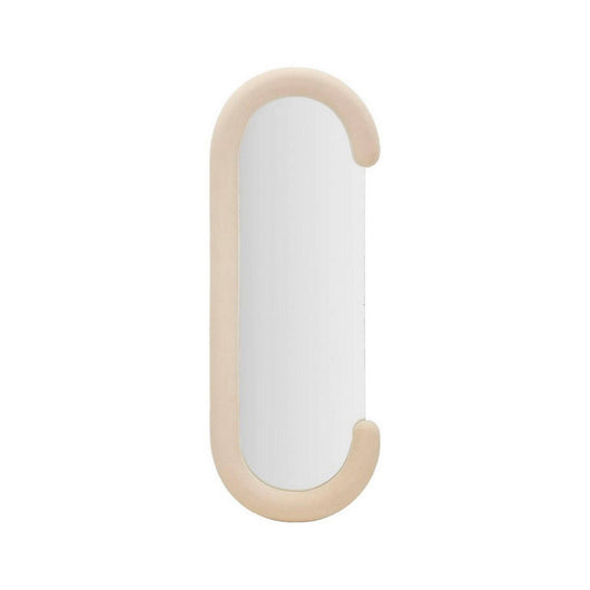Specchio Shot, Specchiera, Articolo d'arredo a muro, Decorazione con specchio, 60x7 h160 cm, Crema