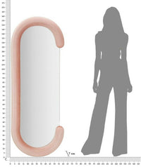 Specchio Shot, Specchiera, Articolo d'arredo a muro, Decorazione con specchio, 60x7 h160 cm, Rosa