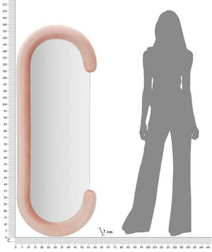 Specchio Shot, Specchiera, Articolo d'arredo a muro, Decorazione con specchio, 60x7 h160 cm, Rosa
