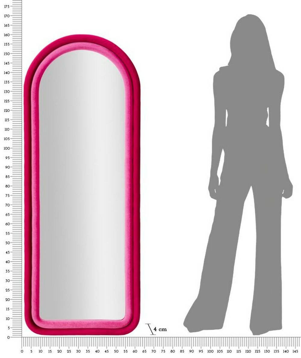 Specchio Segal, Specchiera, Articolo d'arredo a muro, Decorazione con specchio, 60x4 h160 cm, Fucsia