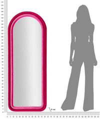 Specchio Segal, Specchiera, Articolo d'arredo a muro, Decorazione con specchio, 60x4 h160 cm, Fucsia