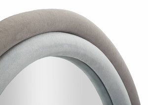 Specchio Marinetti, Specchiera, Articolo d'arredo a muro, Decorazione con specchio, 60x4 h90 cm, Tortora e Grigio