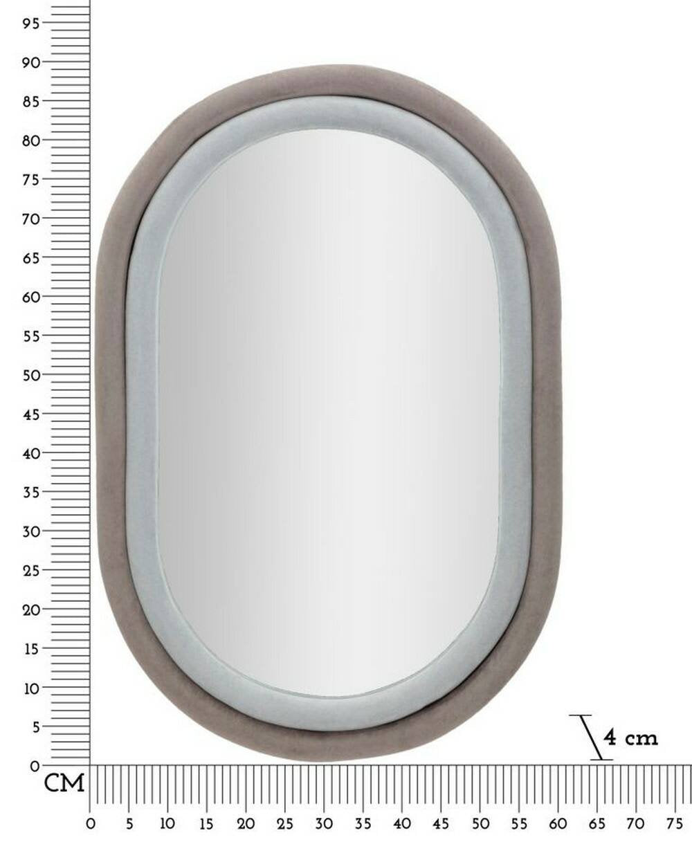 Specchio Marinetti, Specchiera, Articolo d'arredo a muro, Decorazione con specchio, 60x4 h90 cm, Tortora e Grigio