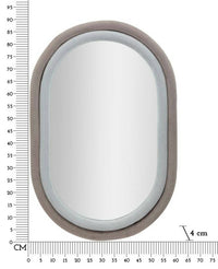 Specchio Marinetti, Specchiera, Articolo d'arredo a muro, Decorazione con specchio, 60x4 h90 cm, Tortora e Grigio