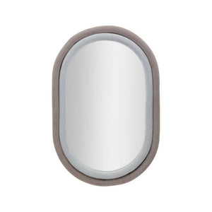 Specchio Marinetti, Specchiera, Articolo d'arredo a muro, Decorazione con specchio, 60x4 h90 cm, Tortora e Grigio