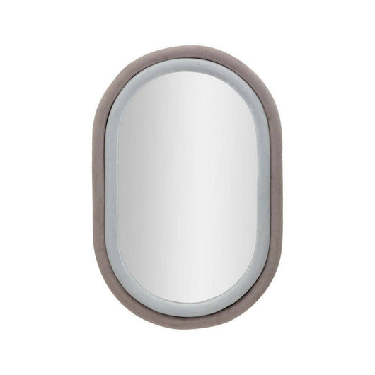 Specchio Marinetti, Specchiera, Articolo d'arredo a muro, Decorazione con specchio, 60x4 h90 cm, Tortora e Grigio