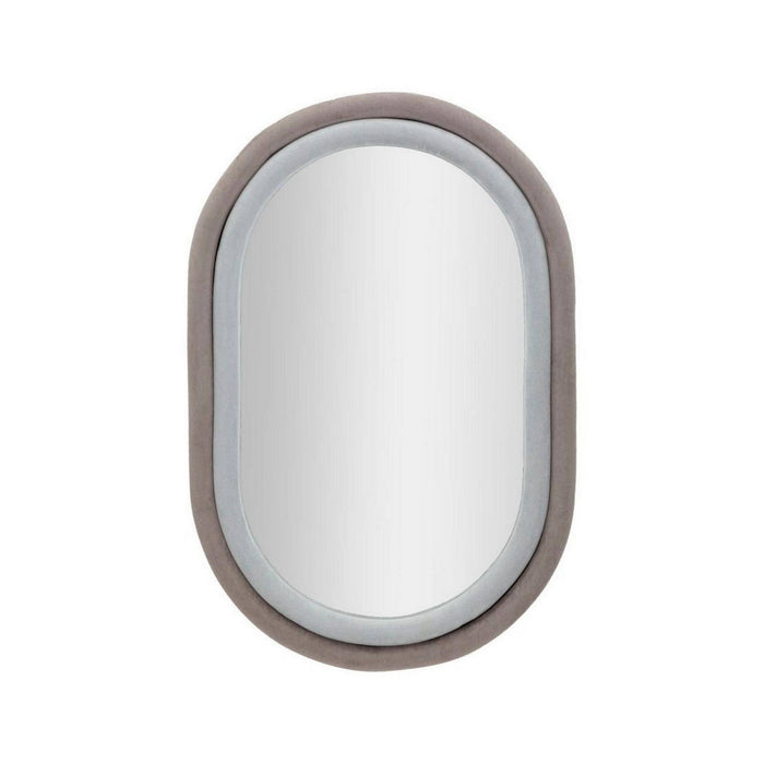 Specchio Marinetti, Specchiera, Articolo d'arredo a muro, Decorazione con specchio, 60x4 h90 cm, Tortora e Grigio