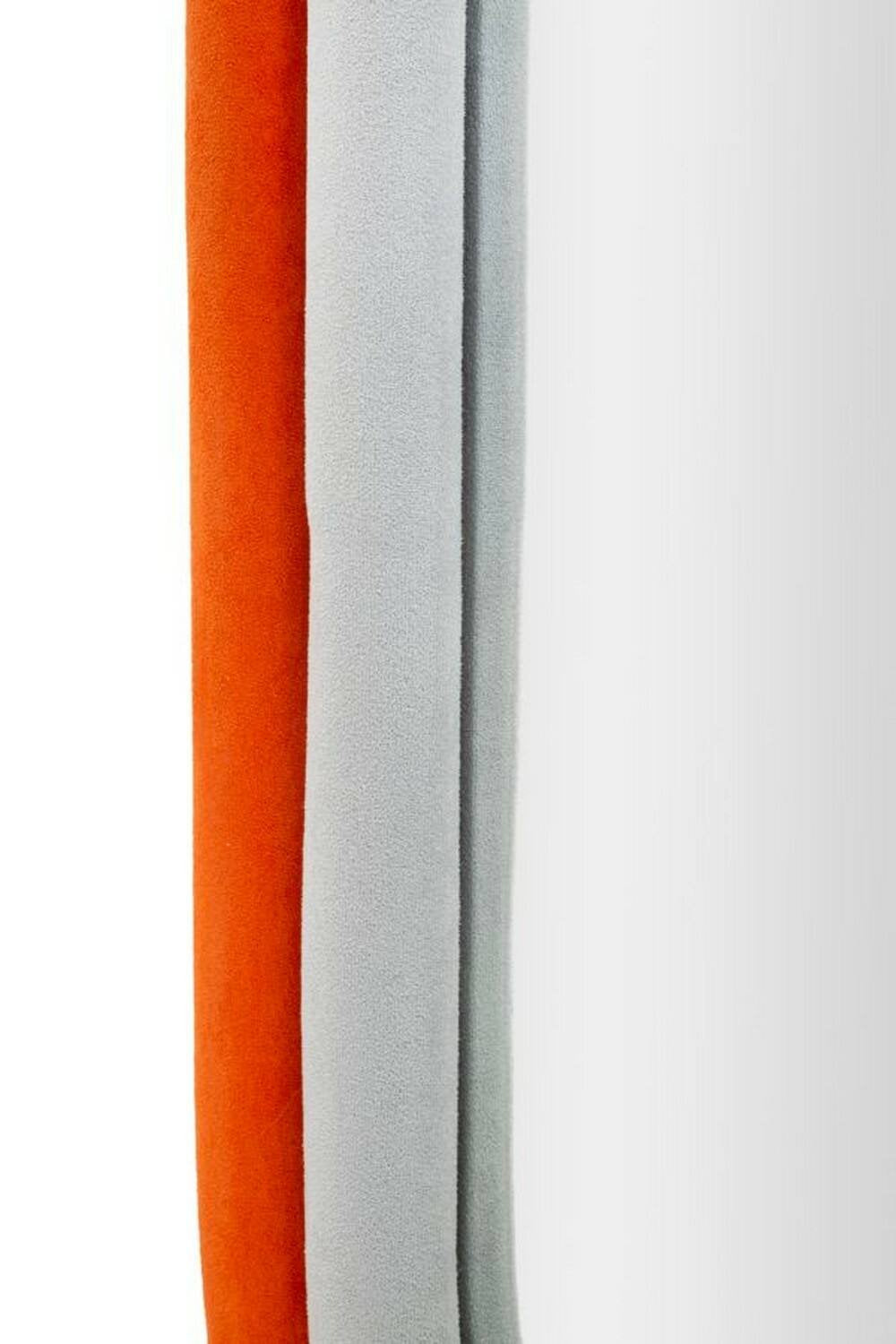 Specchio Marinetti, Specchiera, Articolo d'arredo a muro, Decorazione con specchio, 60x4 h90 cm, Arancione e Grigio