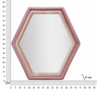 Specchio Balla, Specchiera, Articolo d'arredo a muro, Decorazione con specchio, 75x4 h80 cm, Rosa