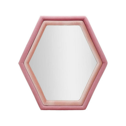 Specchio Balla, Specchiera, Articolo d'arredo a muro, Decorazione con specchio, 75x4 h80 cm, Rosa