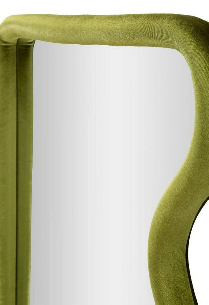 Specchio Russolo, Specchiera, Articolo d'arredo a muro, Decorazione con specchio, 60x4 h90 cm, Verde