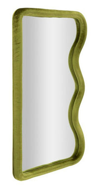 Specchio Russolo, Specchiera, Articolo d'arredo a muro, Decorazione con specchio, 60x4 h90 cm, Verde