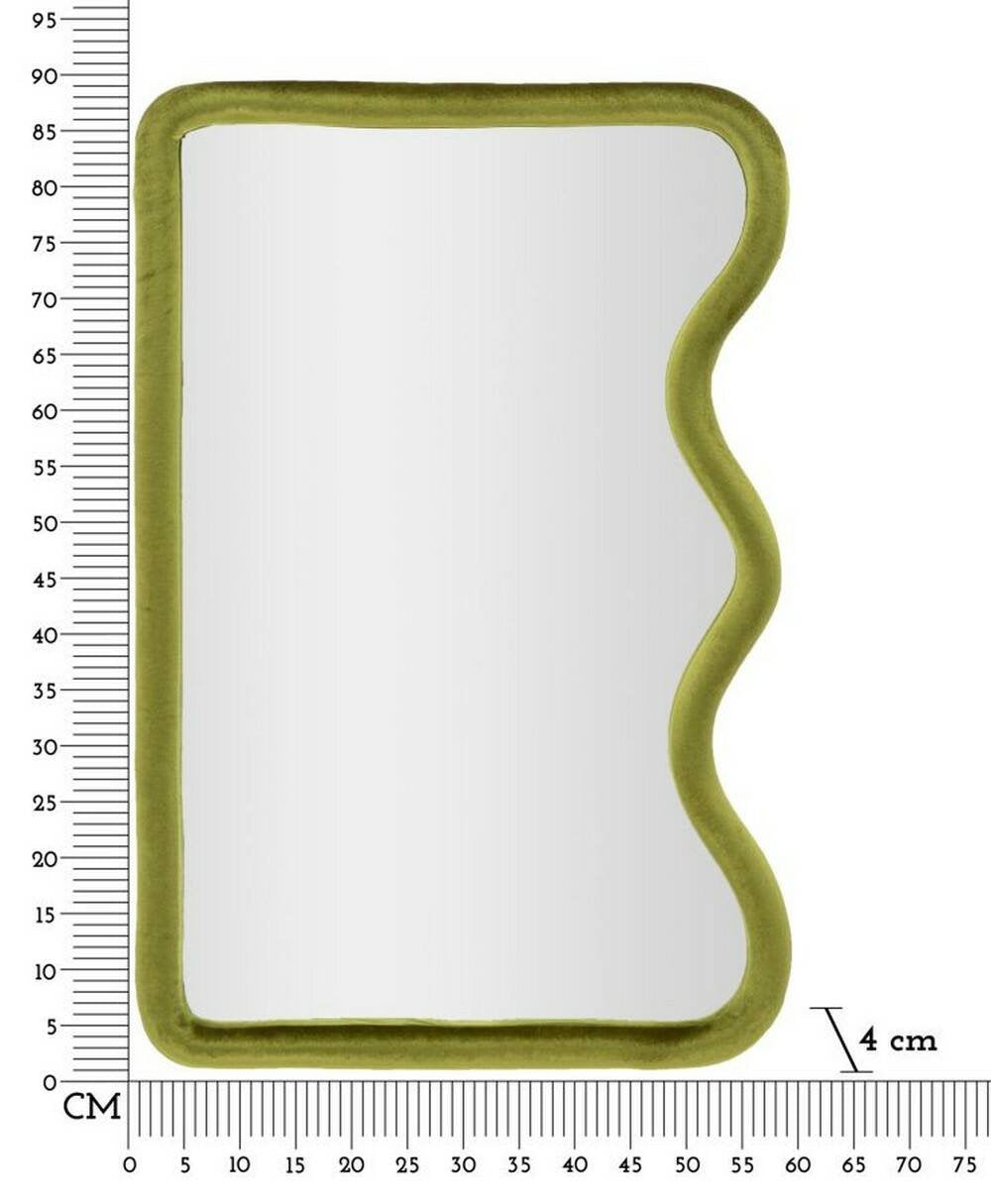 Specchio Russolo, Specchiera, Articolo d'arredo a muro, Decorazione con specchio, 60x4 h90 cm, Verde