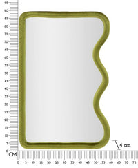 Specchio Russolo, Specchiera, Articolo d'arredo a muro, Decorazione con specchio, 60x4 h90 cm, Verde
