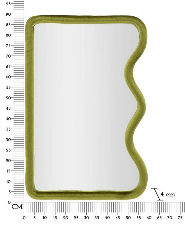 Specchio Russolo, Specchiera, Articolo d'arredo a muro, Decorazione con specchio, 60x4 h90 cm, Verde