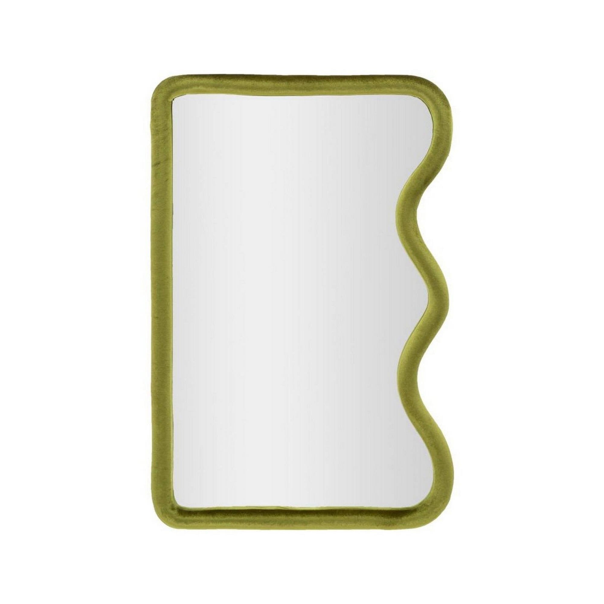 Specchio Russolo, Specchiera, Articolo d'arredo a muro, Decorazione con specchio, 60x4 h90 cm, Verde