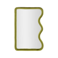 Specchio Russolo, Specchiera, Articolo d'arredo a muro, Decorazione con specchio, 60x4 h90 cm, Verde