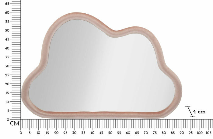 Specchio Depero, Specchiera, Articolo d'arredo a muro, Decorazione con specchio, 90x4 h60 cm, Rosa