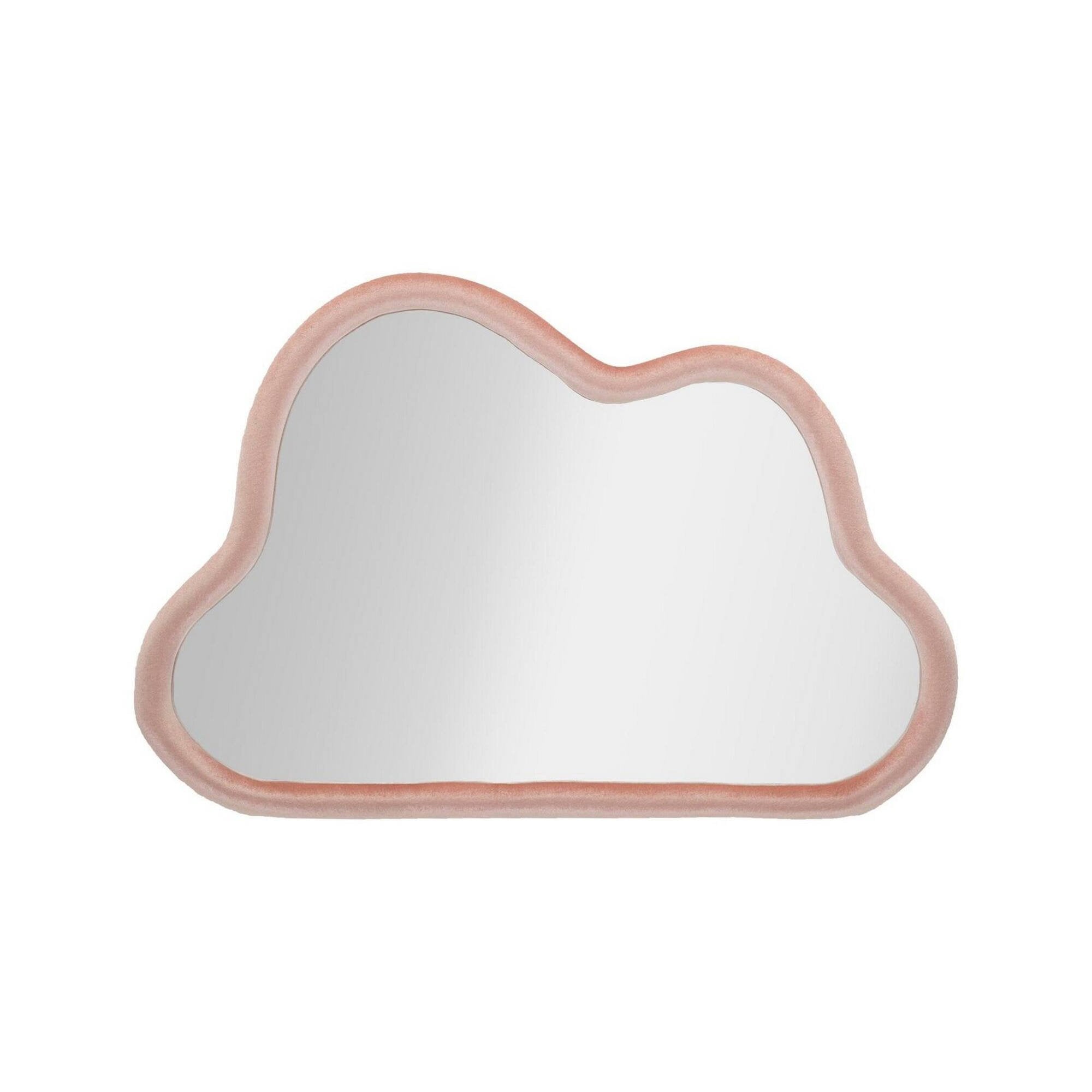 Specchio Depero, Specchiera, Articolo d'arredo a muro, Decorazione con specchio, 90x4 h60 cm, Rosa