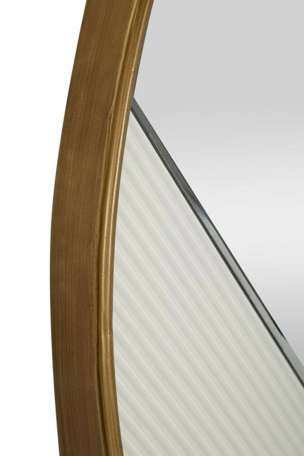Specchio Santelia, Specchiera, Articolo d'arredo a muro, Decorazione con specchio, 80x4 h80 cm, Bianco e Oro
