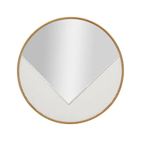 Specchio Santelia, Specchiera, Articolo d'arredo a muro, Decorazione con specchio, 80x4 h80 cm, Bianco e Oro