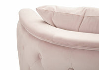 Divano fisso 2 posti Cappa, Sofà dritto, Divanetto per salotto, Poltrona matrimoniale con contenitore, 127x74 h71 cm, Rosa