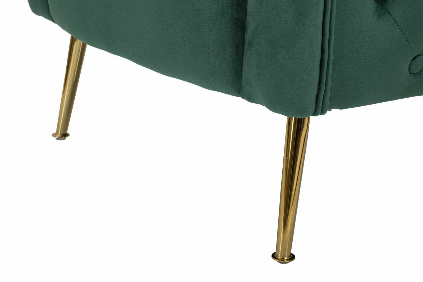 Poltrona Prampolini, Seduta imbottita, Divano singolo da salotto, Sedia con braccioli, 76x74 h71 cm, Verde