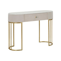 Consolle Abstraktes , Tavolo multiuso, Mobiletto d'appoggio, Scrivania da corridoio, 100x40 h75 cm, Crema e Bianco