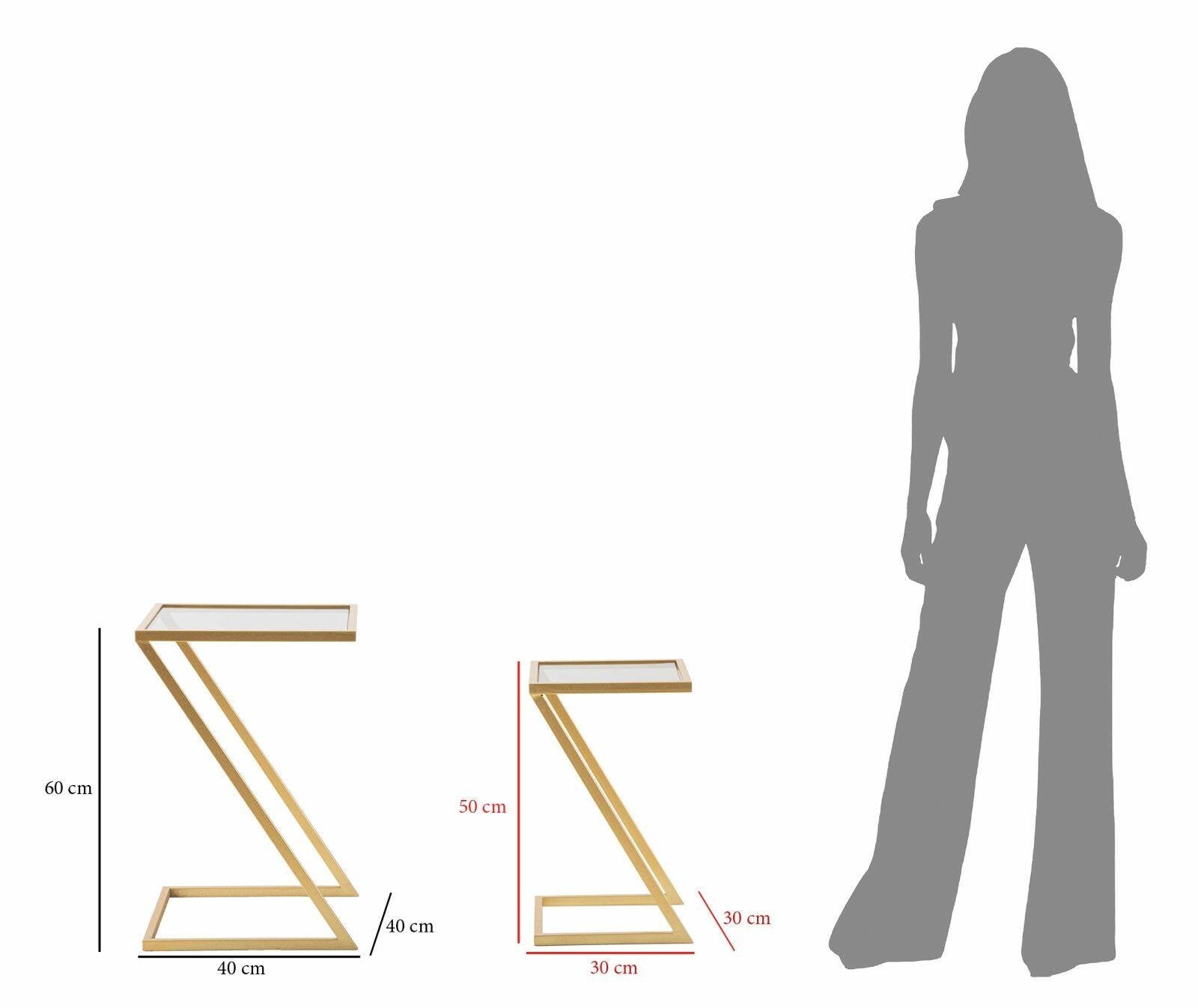 Tavolino da salotto Ono, Tavolo basso da caffè, Portariviste per divano, Ripiano da soggiorno, 40x40 h60 cm, Oro