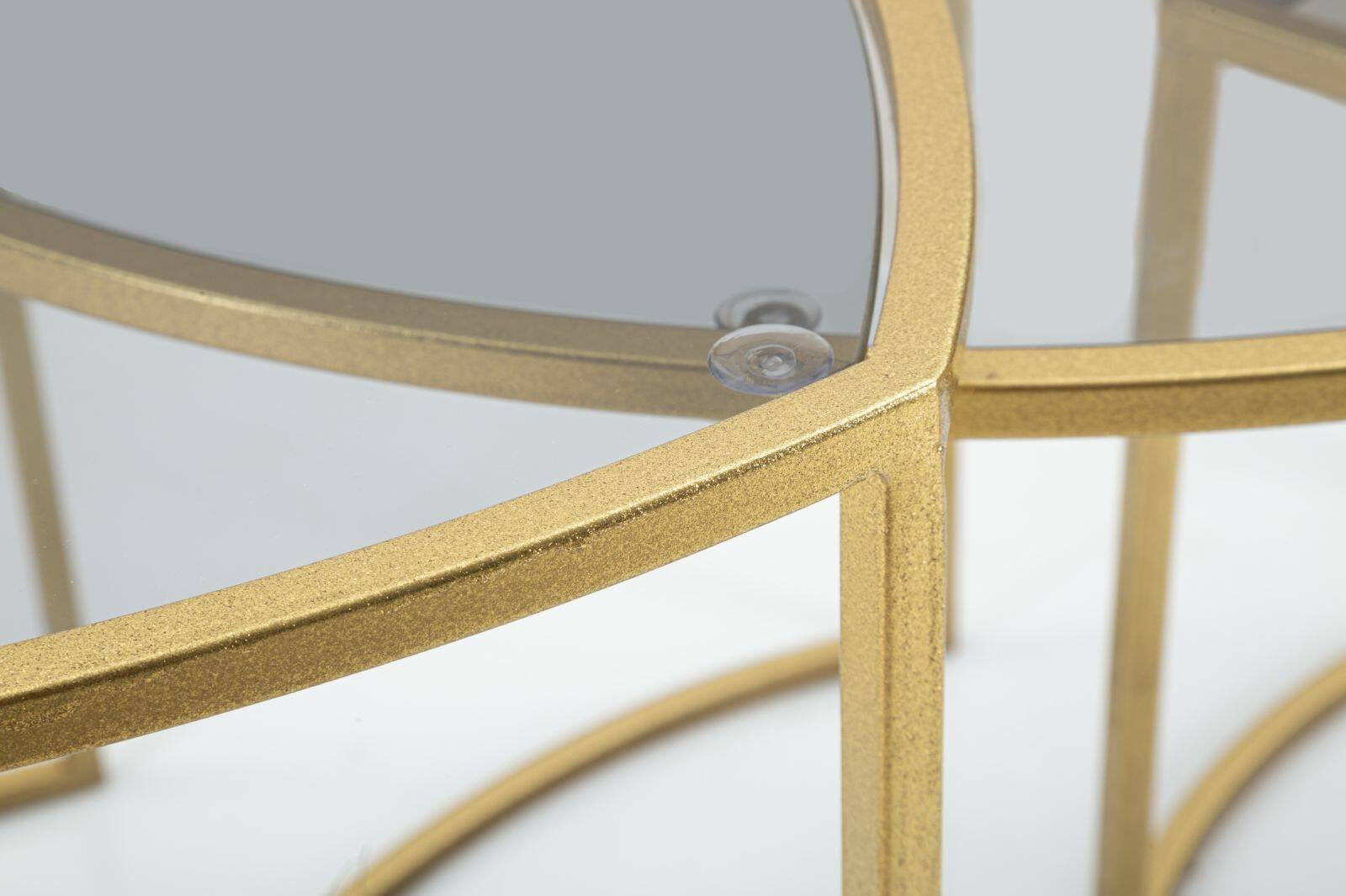 Tavolino da salotto Adrian, Tavolo basso da caffè, Portariviste per divano, Ripiano da soggiorno, 60x60 h50 cm, Oro