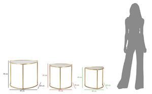 Tavolino da salotto Adrian, Tavolo basso da caffè, Portariviste per divano, Ripiano da soggiorno, 60x60 h50 cm, Oro