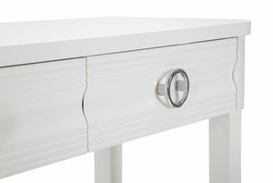 Consolle Bakar, Tavolo multiuso, Mobiletto d'appoggio, Scrivania da corridoio, 110x40 h82 cm, Bianco