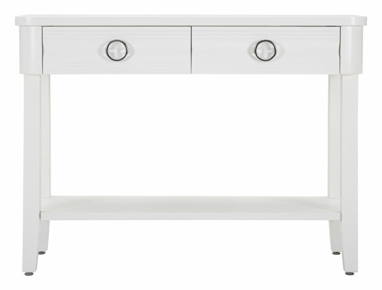 Consolle Bakar, Tavolo multiuso, Mobiletto d'appoggio, Scrivania da corridoio, 110x40 h82 cm, Bianco